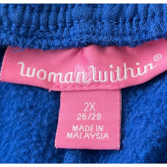 WOMAN WITHIN HI-RISE STRT LEG PULL-ON JOG/SWEAT PANTS, WOMENS, 2X(26/28), BLUE - Picture 10 of 12